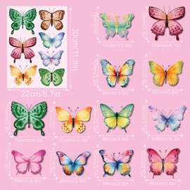 FunnAura 16 Pcs Butterfly Wall Art Stickers for Girls Bedrooms
