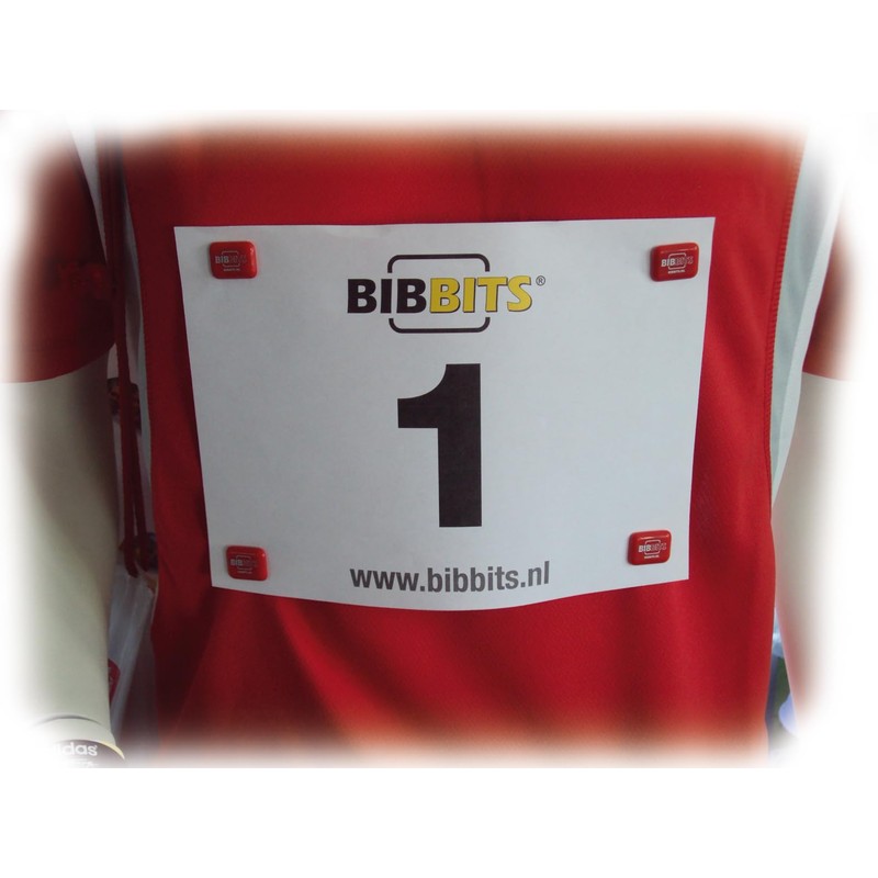 It's Running BibBits Magnetic Race Number Holder Runner Red