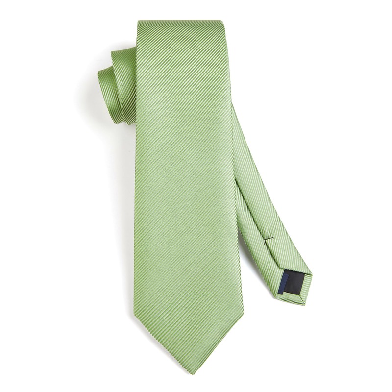 HISDERN Men's Tie Striped Wedding Tie & Pocket Square Set,