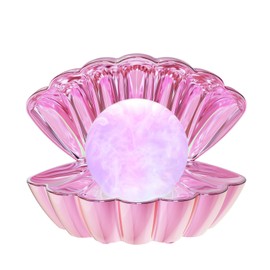 Beach Themed RGB 8 Colors Changing Mood Shell Pearl Lamps, Bedside LED Clamshell Portable Night Lights for Bar, Family Decoration, Birthday Christmas Valentines Gift (Electroplating Powder)