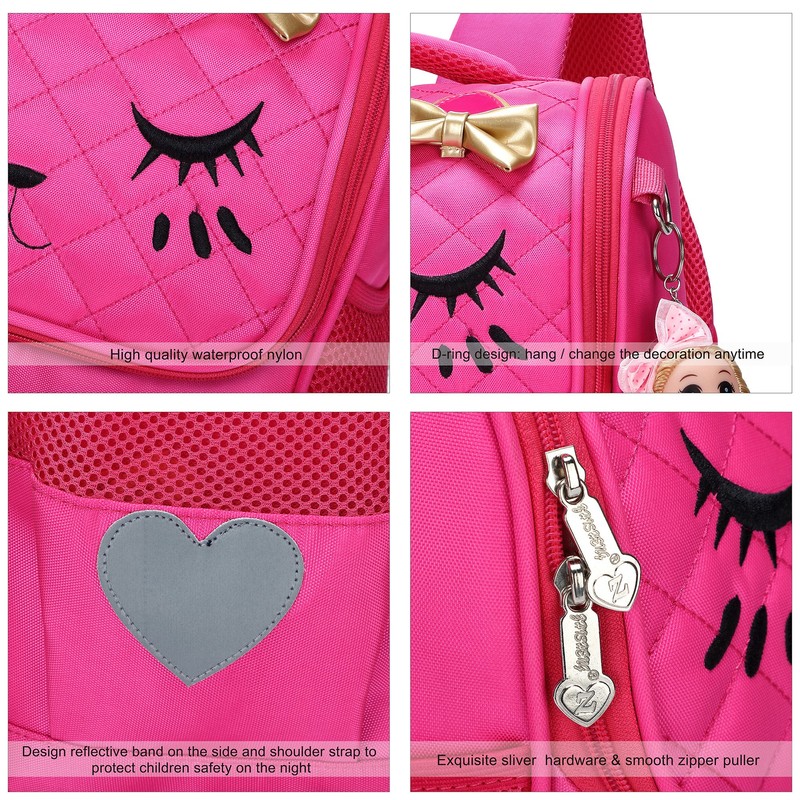 Waterproof Cute Cat School Backpacks for Girls Cute Kids Book
