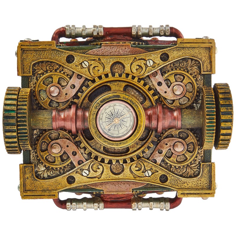 Pacific Trading Steampunk Trinket/Jewelry Box Steam Punk W/Compass