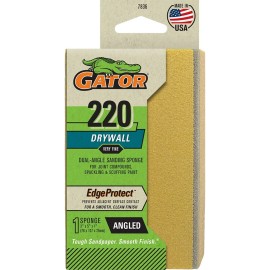 FixtureDisplays Gator 783620 220 Grit 3" x 5" x 1" Premium Dual Angled Sanding Sponge Drywall