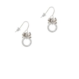 Delight Jewelry Silvertone I am a Child of God Eternity Ring Silvertone Bow French Earrings