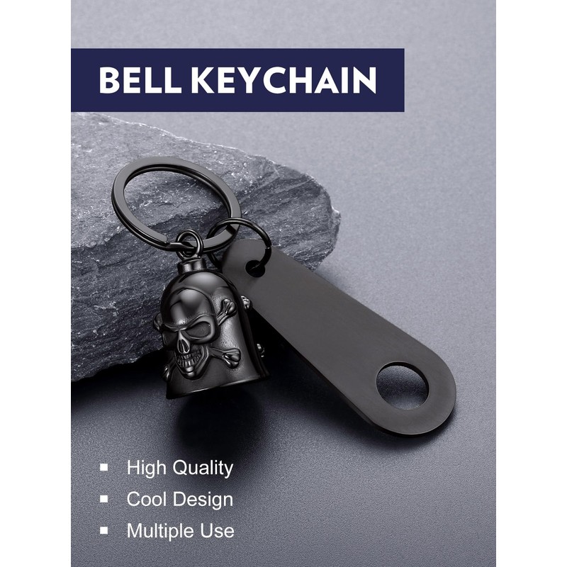 Bandmax Keyring Motorcycle Bell Stainless Steel Motorcycle Bell Keyring Viking