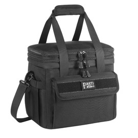 PARTI FISH Insulated Lunch Bag Cold Lunch Bag Large 15/18L Foldable Picnic Basket Soft Cooler Lunch Box for Adults Insulated Waterproof Leak Proof Anti-Slip Fashion Lunch Bag Black Large