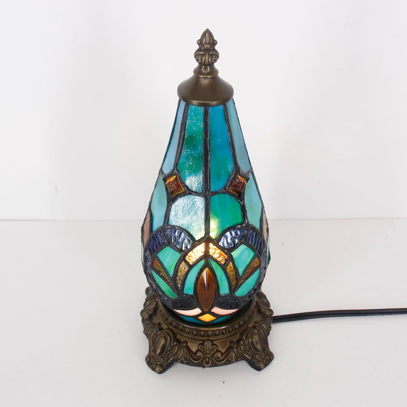 TCODTPOL Small Tiffany Lamp Stained Glass Table Lamp 5.5X11 Inch
