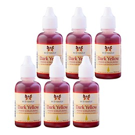 Butterfly Yellow Food Coloring Extract, 0.8 oz (25 ml) — Liquid Gel Dye for Frosting, Fondant, Eggs & Baking (Pack of 6)