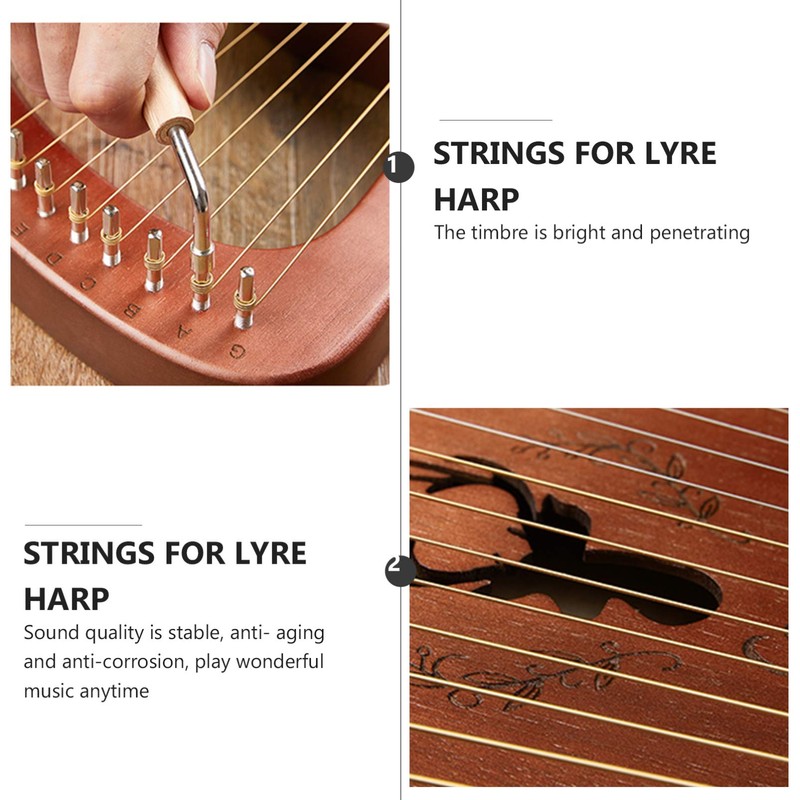 7pcs Lyre Harp String Replacement Metal String Musical Instrument Accessories