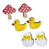 twinkle eye Cute Colorful Easter Mushroom Duck Breaking Eggs Wooden