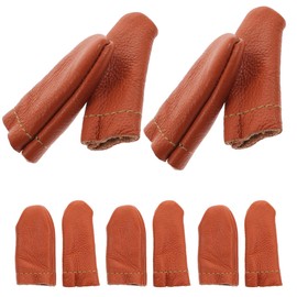 COHEALI 10 Pairs Leather Finger Protectors Soft Breathable Finger Cots for Sewing Knitting Felting Wood Carving DIY Crafts