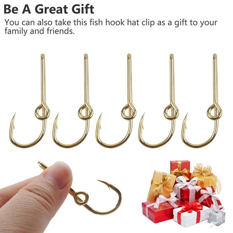 Fishing Hook Hat Clips Hooks, 10pcs Hat Pins Hat Hook