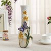 FORLONG Ceramic Vase, Hand-Painted Butterflies and Lilies Flowers Home Decor