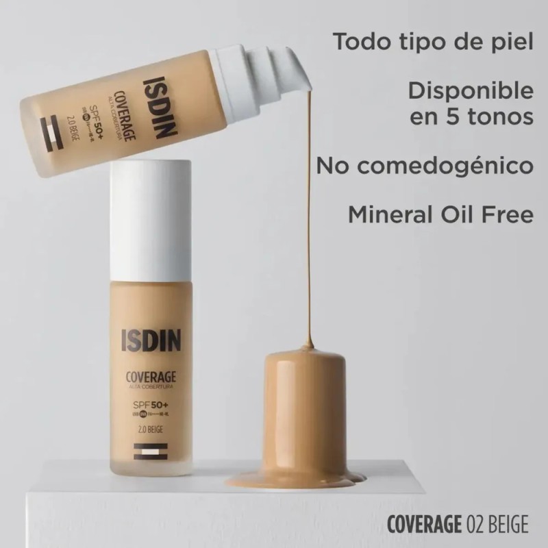 Isdin Coverage Base De Maquillaje Alta Cobertura Con Protector Solar