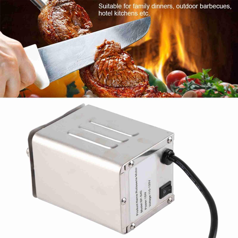 GLOGLOW Barbecue Motor, Stainless Steel BBQ Rotisserie Motor Electric Roaster