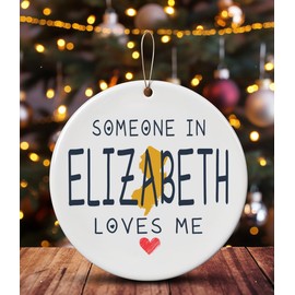 Family Christmas Ornament Elizabeth NJ New Jersey Someone in Loves Me Houswarming Keepsake Souvenirs Bulk Long Distance Ornament 2024