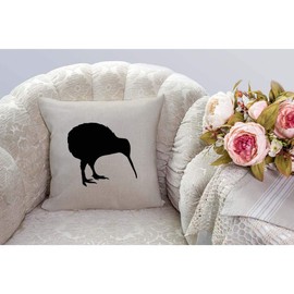 HGOD DESIGNS Kiwi Bird Pillow Cover - Decorative Pillow - Kiwi Pillow - New Zealand National Symbol Print Cushion - Bird Throw Pillow 18 x 18 inches