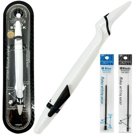 Lefty’s Left Handed Pen Ballpoint No Smear - Smudge Free Soft Grip - Effortless Writing Comfort - Quick-Dry Pens for Lefties Back to School - Gifts for Left-Handed People, Lefty Adults, Kids (White)