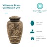 Silverlight Urns Villarose Brass Cremation Urn, Black and Gold, Floral