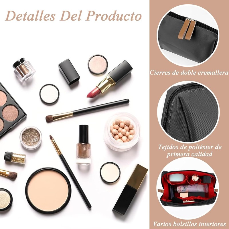 Bolsa de Cosméticos de Viaje,Bolsa de Cosméticos,Negro