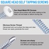 8 x 5/8" RV Square Head Screws White Self Tapping