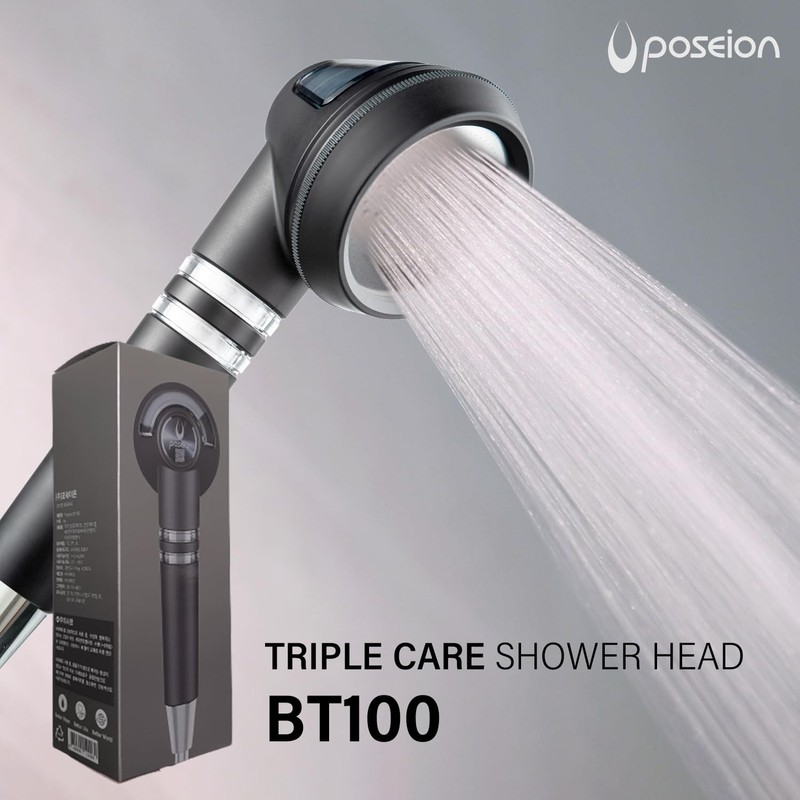 POSEION BT100 DG Filtered Shower Head – Handheld, High Pressure,