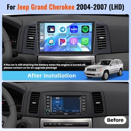 2+64GB Android 15 Car Radio for Jeep Grand Cherokee 2004-2007 (LHD) with Wireless CarPlay Android Auto, 10.1 Inch Touch Screen Car Stereo for Grand Cherokee with WiFi GPS Bluetooth EQ 26UI Rear Camera