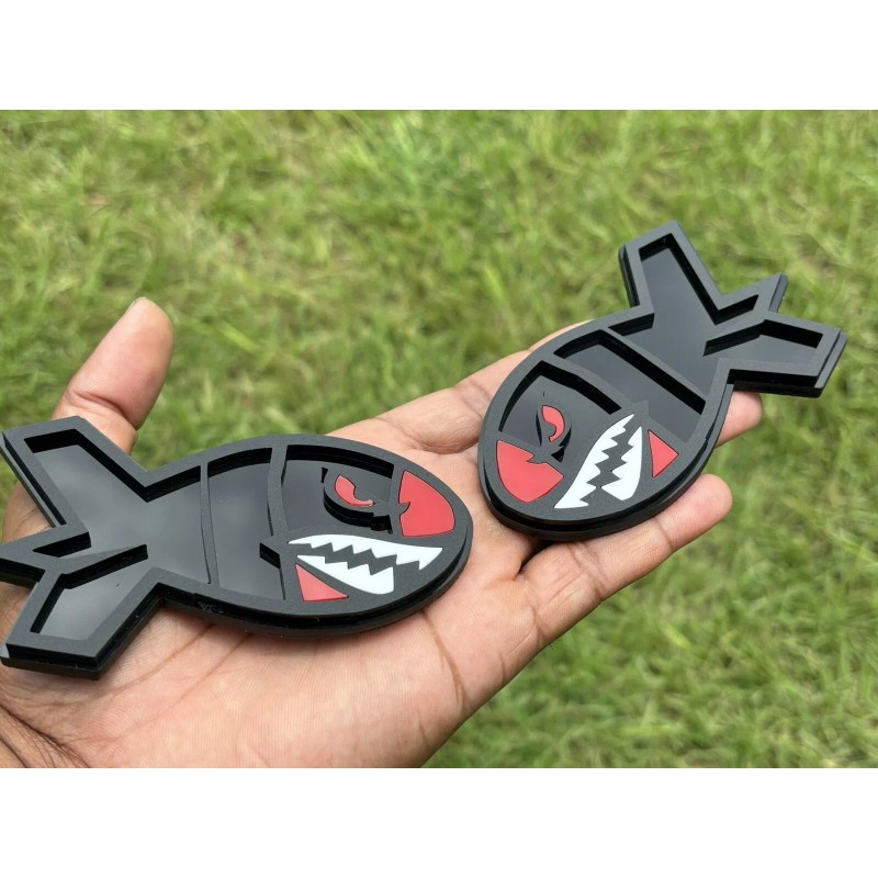 Badge Addictz Red Eye Flying Tiger Shark With White Teeth