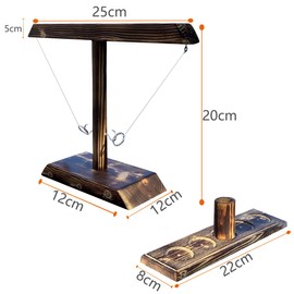 YEAPEAK Wooden Ring Toss Game, Hooks Ring Toss Game, Hook Ring Throwing Game, Hook Throwing Game, Toss Hook and Ring Game, Ring Toss Game Hook for Family and Friends