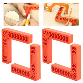 Glarks 4Pcs 6"/150mm 90 Degree Positioning Squares, Right Angle Corner Clamps for Woodworking, Picture Frames, Boxes, Cabinets or Drawers, L-type Right Angle Ruler, Carpenter Tool (6''/150mm)