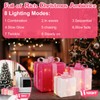 Set of 3 Pink Christmas Lighted Gift Boxes with Pink