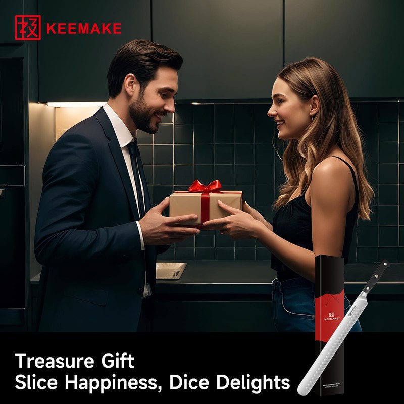 KEEMAKE Brisket Knife, 12 Inch Carving Knife, Razor Sharp German