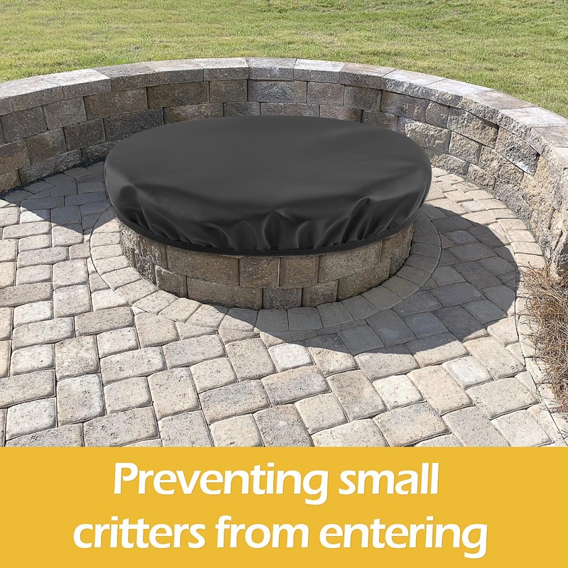 Outdoor Built In Fire Pit Cover for In-Ground Waterproof Heavy