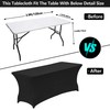 Ocves 4ft Tablecloth Stretchable Rectangular Spandex Tablecloth, Washable Stretch Table
