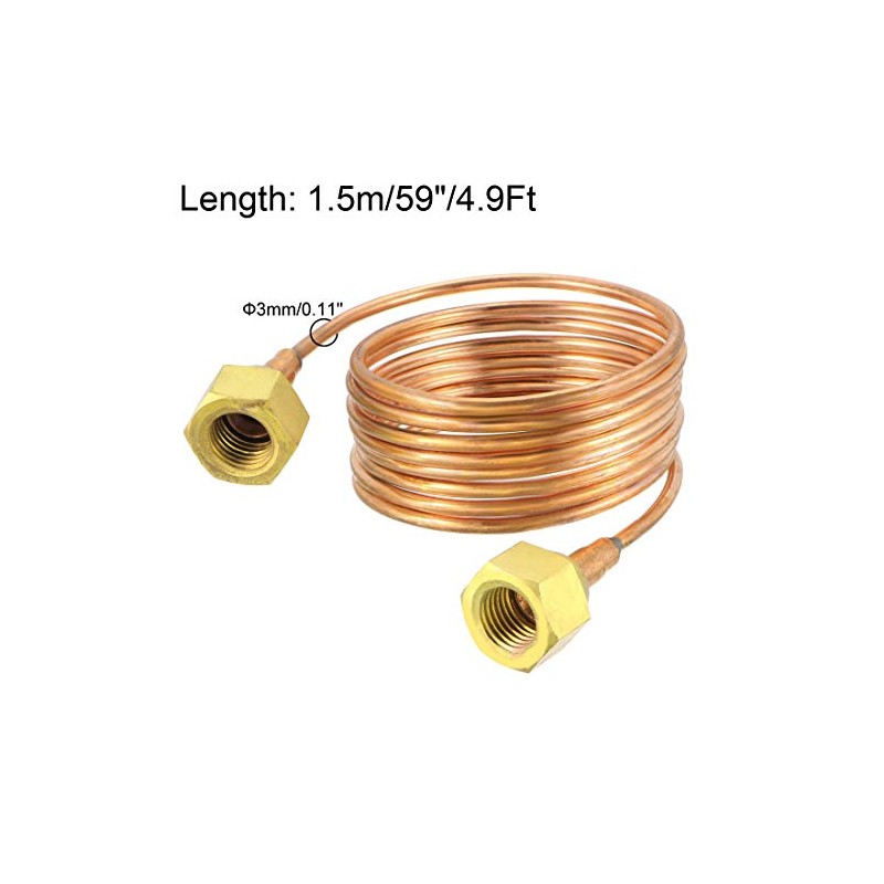 uxcell Refrigeration Tubing, 1/8" OD x 4.9Ft Length Copper Tubing