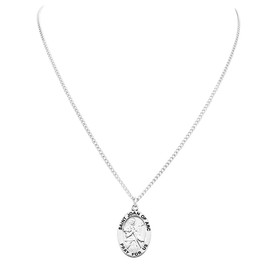 Rosemarie Collections Saint Pendant Necklace 2 Religious Pocket Tokens (St Joan Arc)