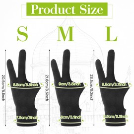 Drawing Glove 3-Layer Palms Rejection Drawing Glove Right Left Handed Elastic Digital Drawing Tablet Glove (L Size/8.5 x 23.5 cm) Pack of 2