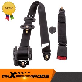MaXpeedingrods Universal Adjustable Retractable Car Seat Belt 3 Point Safety Belt Harness