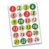 DIY advent calendar set (24 brown gift bags, 24 coloured number stickers,