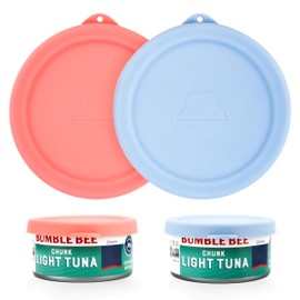 Purekra 2PCs 4-inch Silicone Can Lids for Bumble Bee and Chicken of the Sea 12oz Tuna Can, Can Toppers, Can Covers for Canned Goods, Food Storage Cover, Freezer Dishwasher Safe (Cans NOT Included)