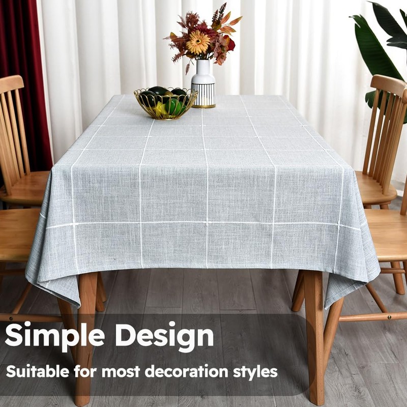 Plenmor Heavy Duty Cotton Linen Tablecloth for Rectangular Tables Solid