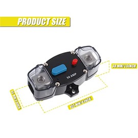EPLZON EPLZON 50A 12-48 Volt DC Self Recovery Circuit Breaker with Manual Reset Button for Automotive Rv Marine Boat (50Amp)