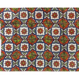 Handmade 100 CERAMIC TILES 1" X 1" Mexican Handmade Handpainted Clay Tile