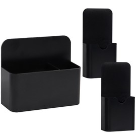 Nayubo 3Pcs Magnetic Dry Erase Marker Holder Magnetic Pen Holder Magnetic Marker Holder Pen Pencil Storage Organizer for Office Home Whiteboard Refrigerator Locker Accessories(Black)