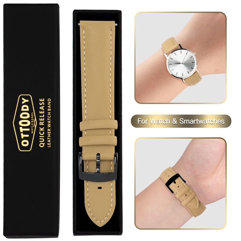 [OTTOODY] Genuine Leather Watch Band, Watch Strap 22mm, 21mm, 20mm,