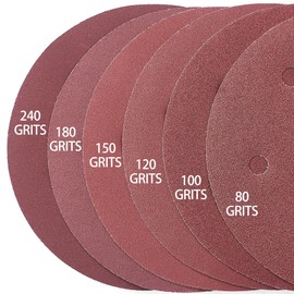 24 PCS Sanding Discs Sander Paper for Drywall Sander, Hole Hook-and-Loop Sanding Discs Sandpaper A80/100/120/150/180/240 Grit