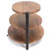 Demdaco Natural Brown 3-Tiered 12.5 x 13 Mango Wood and