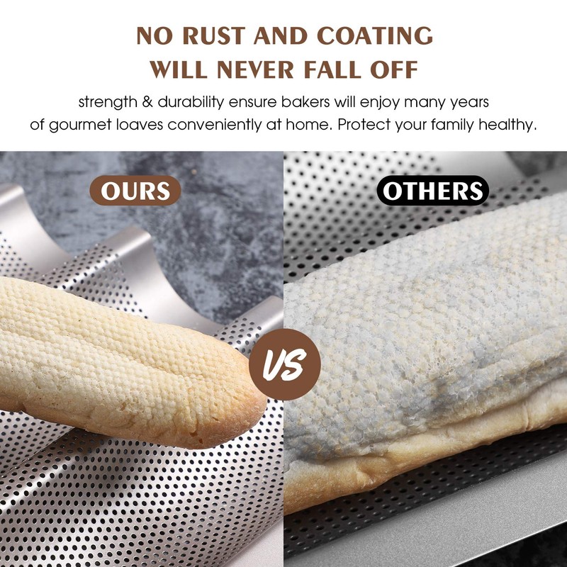 Fulimax Baguette Pan, French Bread Pans For Baking Pan, Nonstick