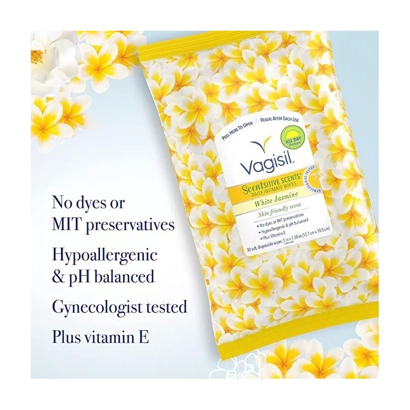 Vagisil Scentsitive Scents Toallitas Íntimas Mujer 60 Unid