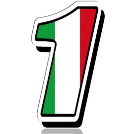 Biomar Labs® 1 x Vinyl Italy Flag Sticker Italia National Auto Moto Motocross Motosport Start Racing Number 1 Rally Race Car Bike Motorcycle Tuning N 311